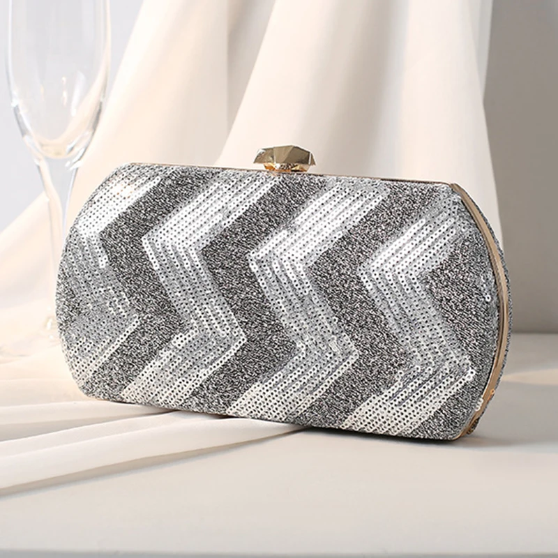 ladies silver clutch bag