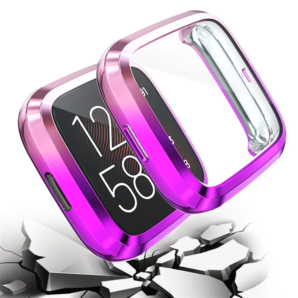 Цветной ТПУ чехол для Fitbit versa 2 ультра-тонкий гальванический прозрачный Новое поступление предотвращает царапины аксессуары для часов