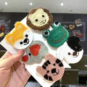 

Korean Version Of Wool Embroidery Cute Cartoon Small Animal Hairpin Fashion Wild Girl Side Hairpin Bangs Clip BB Clip