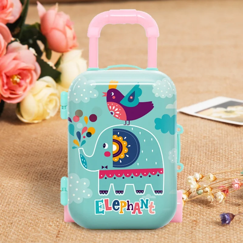 Мультяшный миниатюрный Дорожный чемодан форма игрушечная коробка конфет жестяная сумка для хранения Контейнер Свадьба Праздник Вечеринка приемы сувениры - Цвет: A