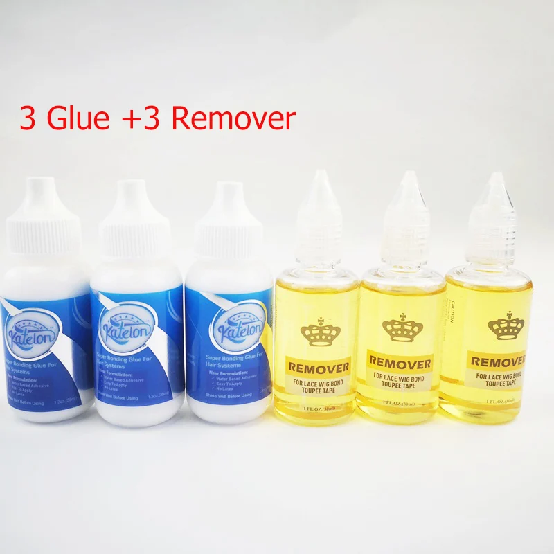 

38ML Lace Wig Glue With 1Bottle Remover wig glue For Lace Wig/ men's toupee Adhesives Bonding Glue waterproof Invisible Adhesive