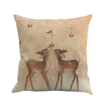 

Christmas Printing Dyeing Sofa Bed Home Decor Pillow Cover Cushion Cover Animal snowman Pillows Covers Case office Home Deco