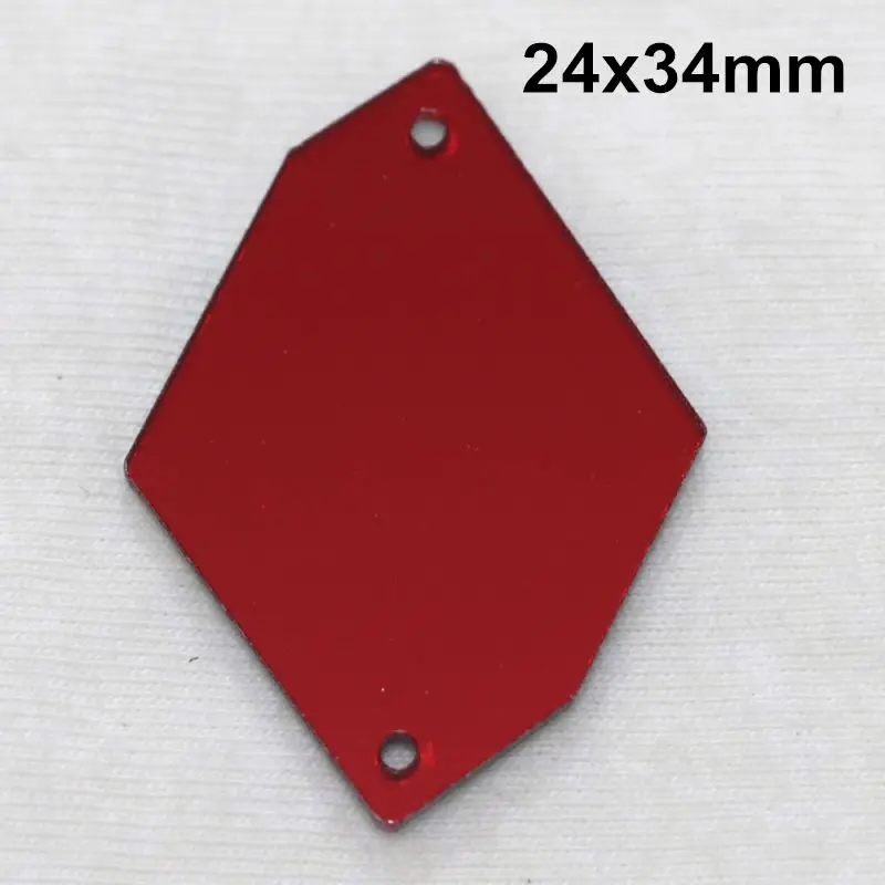 A14-24x34 Siam acryl ic зеркало пришить Стразы DIY Flatback зеркало акрил пришивные стразы с отверстиями для шитья - Цвет: A14-24x34