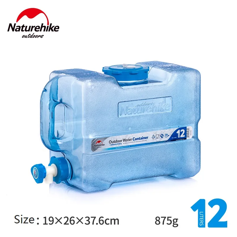 Naturehike 12L 19L 24L открытый большой емкости ведро для воды Пищевой ПК контейнер для воды для диких кемпинга бак для воды с краном - Цвет: 12L