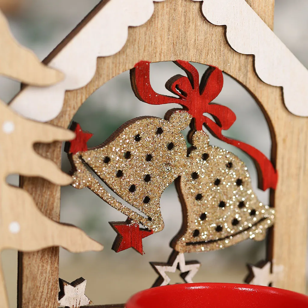 Подсвечники креативные Diy Рождественский деревянный подсвечник Настольный украшение стола Decoracion Hogar модно#30