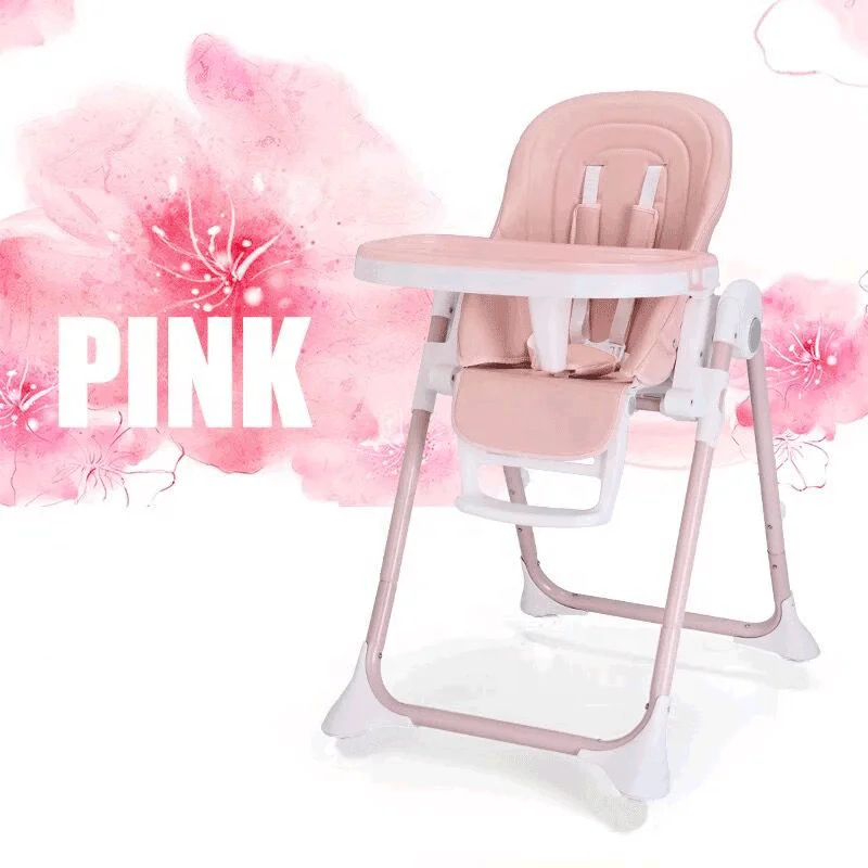 Высококачественный портативный обеденный стул для кормления детей, Многофункциональный Детский стульчик для кормления, складной стул для детей - Цвет: Розовый