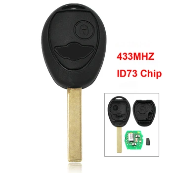 

2 Button OEM Remote Key Smart Car Key Fob 433MHZ ID73 Chip for BMW Mini Cooper Rover 75 2002 2003 2004 2005 with Uncut Blade