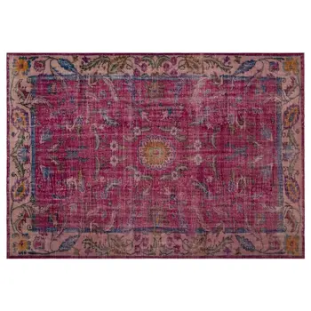 

Handmade Red Vintage Overdyed Turkish Area Rug 214x306 Cm-7'0''X10'0''