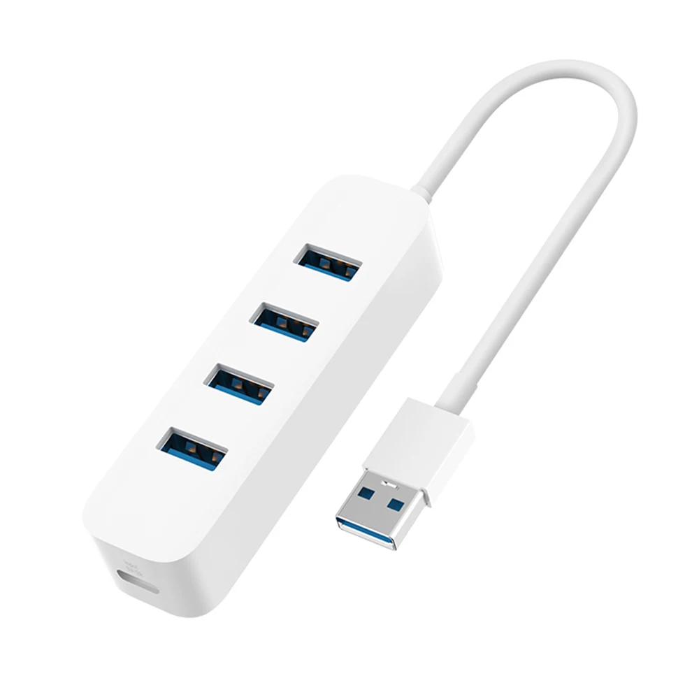 White Xiaomi USB3.0 сплиттер 4 USB 3,0G высокая скорость передачи USB-C внешняя поддержка питания Windows Mac OS Android для умного дома - Цвет: White