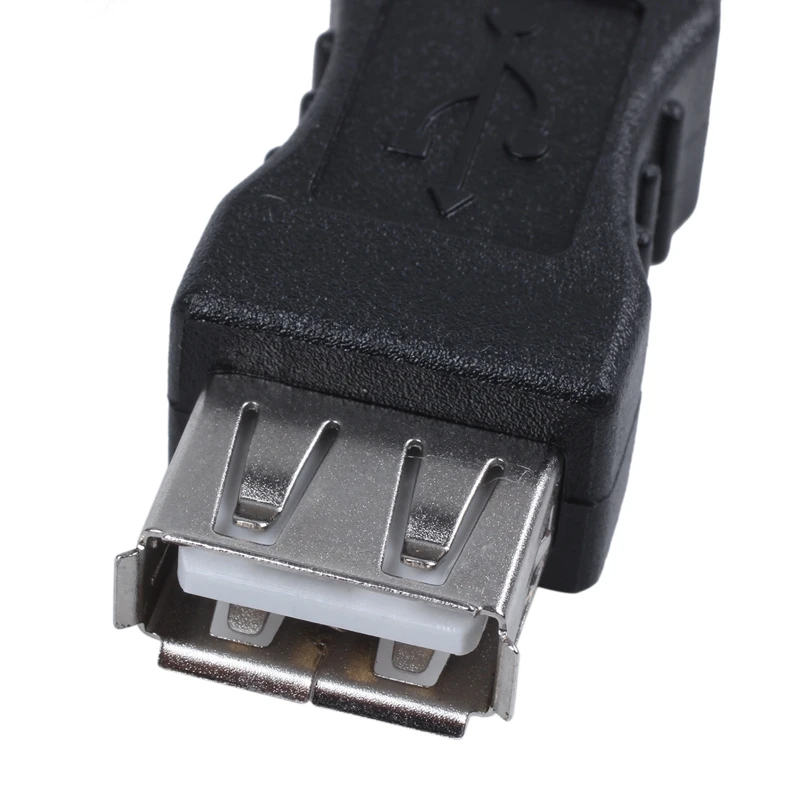 USB printer adapter type A female- type B male black silver tone