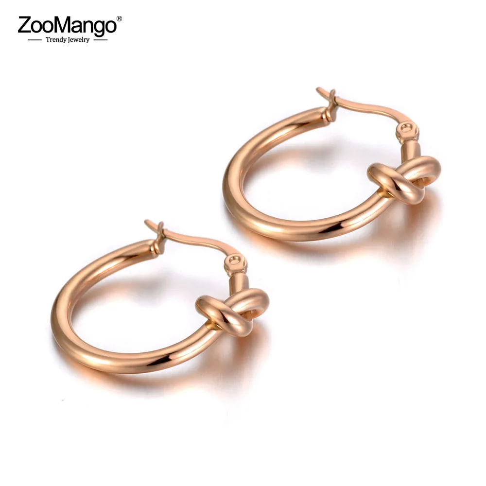 Titanium Earring Brand Fashion Titanium Knotted Hoop Earrings Design Stainless Aliexpress