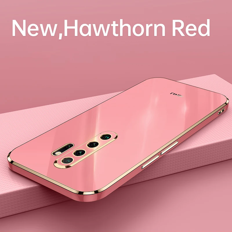 High Quality Plating Silicone Phone Case for Xiaomi Redmi Note 8 Pro Coque Straight edge Soft Back Cover - 5