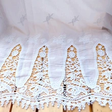 Белая хлопковая вода растворимая вышивка кружевная ткань приятная для кожи мягкое летнее платье кружевная ткань RS2614