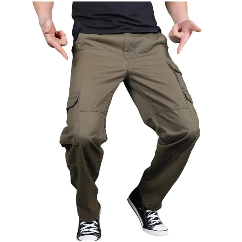 Army Green Мужские повседневные уличные брюки, одноцветные, рабочие, с несколькими карманами, длинные штаны, Pantalones hombre, уличная одежда, джоггеры, спортивные штаны, новая мода - Цвет: Army Green