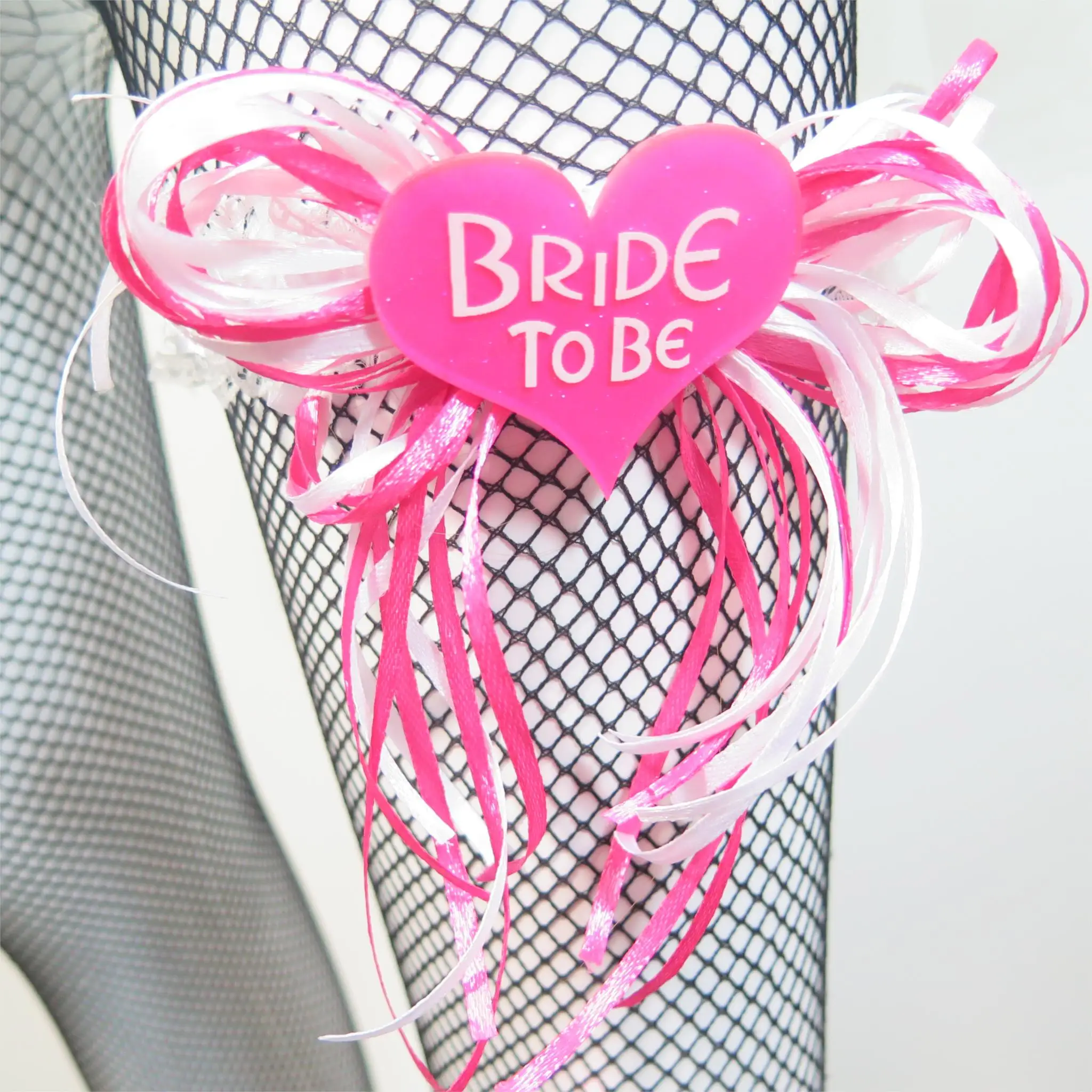 Bride To Be Pink Heart Design with ribbons Bachelorette Party Garter 