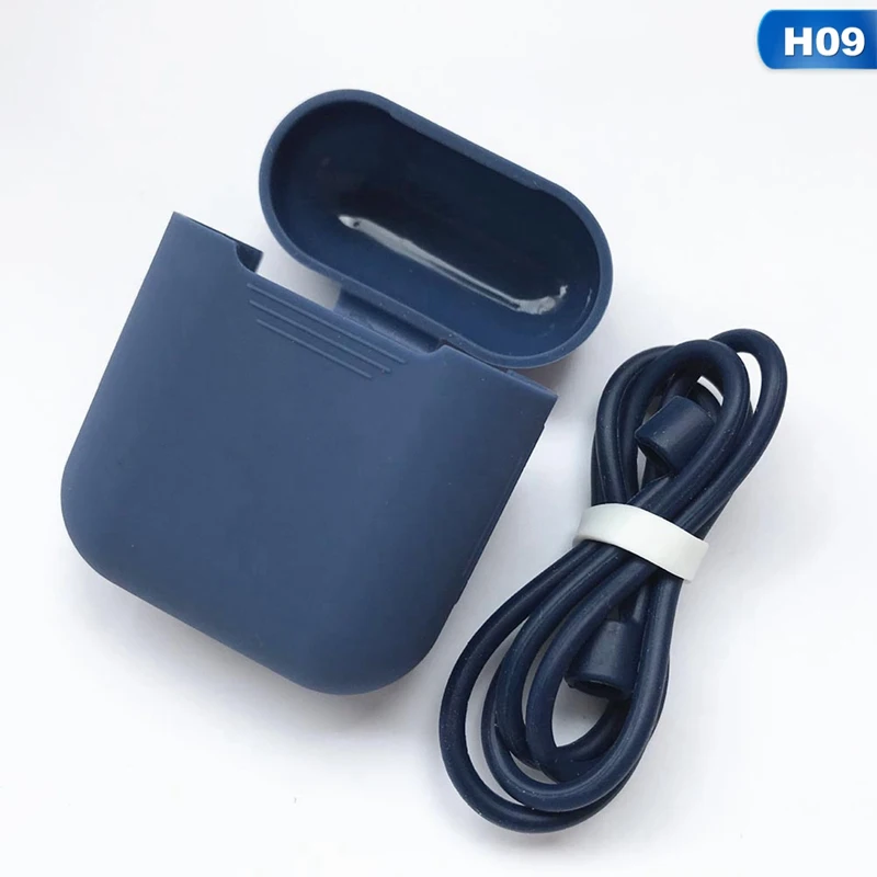 1 шт. силиконовый Bluetooth беспроводной чехол для наушников AirPods защитный чехол Аксессуары для кожи для Apple Airpods зарядная коробка - Цвет: H09