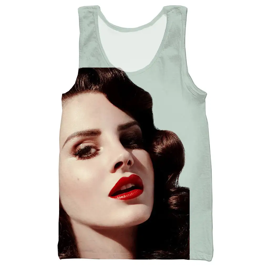 2 Майка с 3D принтом Lana Del Rey для мужчин, модная летняя майка, мужская и женская майка на бретелях - Цвет: 2