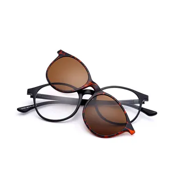 

5pcs Magnetic Clip-on Polarized Night Vision Sunglasses Tr90 Eyeglass Frames