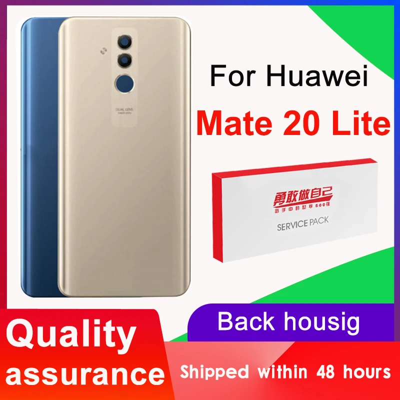 Высокое качество запасной корпус для Huawei Mate 20 Lite задняя крышка батарея с объективом камеры клейкая