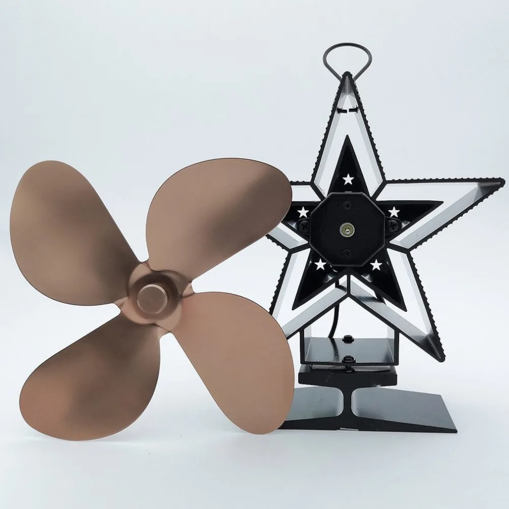 Appliances Thermal Power Fireplace Fan Heat Powered Wood Stove Fan For Wood/Log Burner/Fireplace Eco Friendly Four-leaf Fans