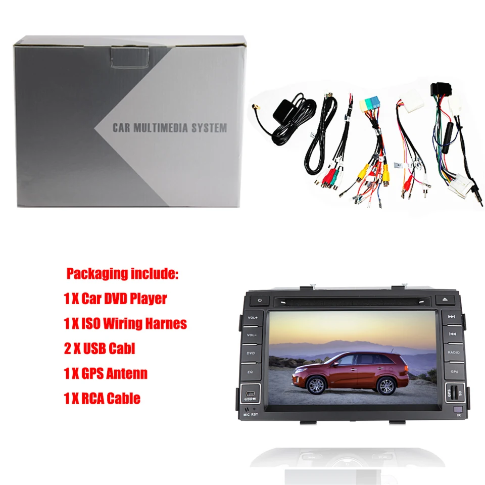Discount Car Multimedia Player Truck GPS Tourist Navigator Bluetooth Radio 2 Din for Kia Sorento 4K Video Player Car GPS Navigation Wifi 3