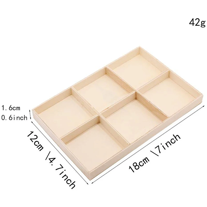 Christmas Tree Decoration Pendants 6 Grid Wooden Box+24 Pendants Set Xmas Home Decor Crafts Wood Chips Props Decoration Supplies - Цвет: Бежевый
