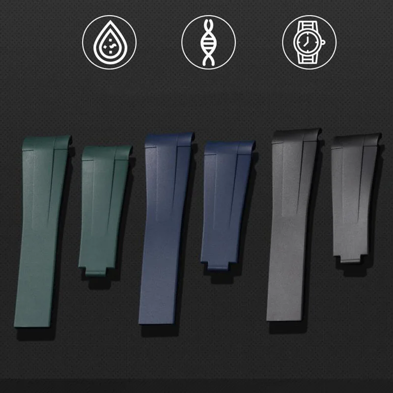 Cinturino In Gomma Per Rolex Submariner Daytona Orologi Cinturino Gmt Cinturino In Silicone 20Mm 21Mm Nero Blu Verde Band