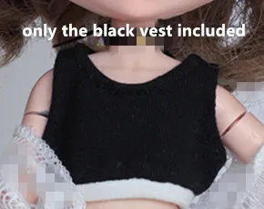 black vest 1/6 жилет на куклу 1/6 кукольные джинсы 1/6 жакет для куклы кукольный наряд(Fit blyth, pullip, BJD, azone, kurhn, Licca, JerryB, кукла 1/6 - Цвет: black vest