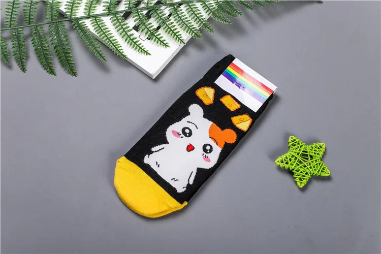 Носки с мультяшным принтом Kumamon, рыцарские Hamtaro Baikinman Anpanman Dokin chan фруктовый сок, милые забавные женские хлопковые носки, Осенние повседневные