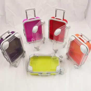 

False EyelashesSmall suitcase Packaging Box Lash Boxes Custom Your Logo Lashes Case Empty Makeup Eyelash Storage