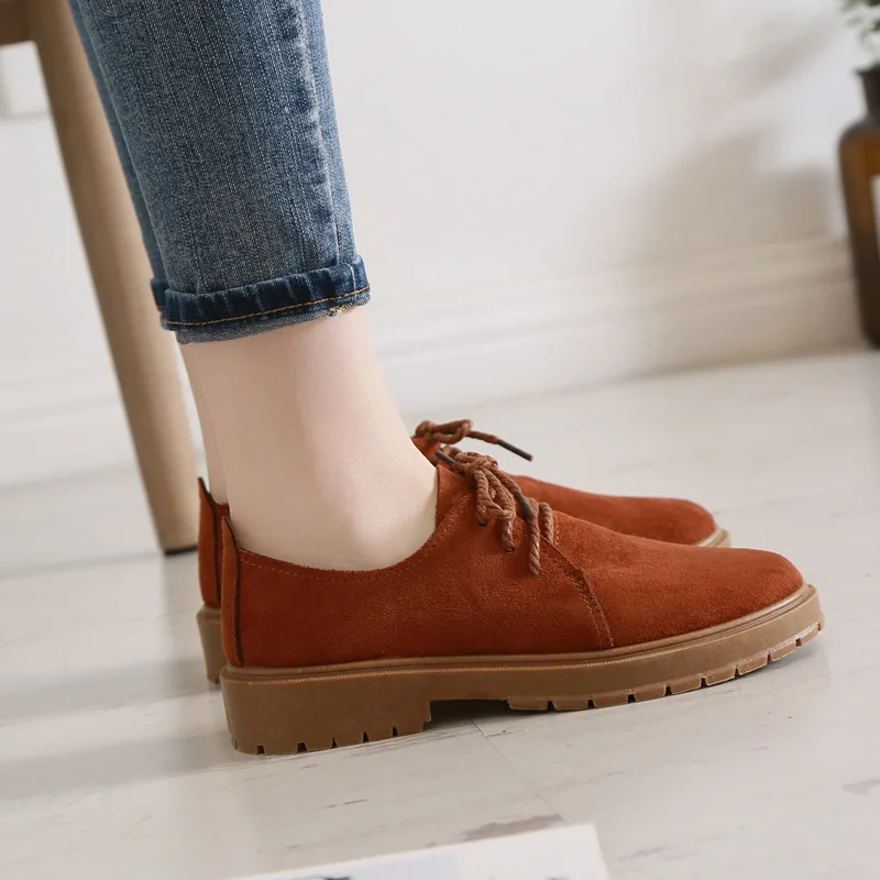 2020 Autumn New Women's Shoes Flat Martin Boots Casual Shoes Woman Oxford Fashion Sneakers Retro Elegant Lace-up Non-slip