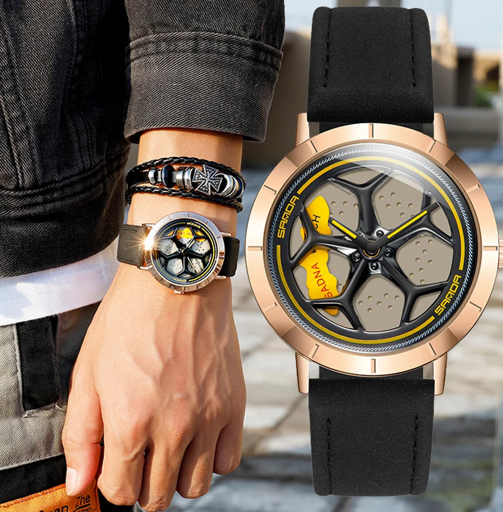 

Watch Belt Quartz New Creative 3d Sport Unisex Student Men Wristwatches Leather Water Resistant relogio masculino