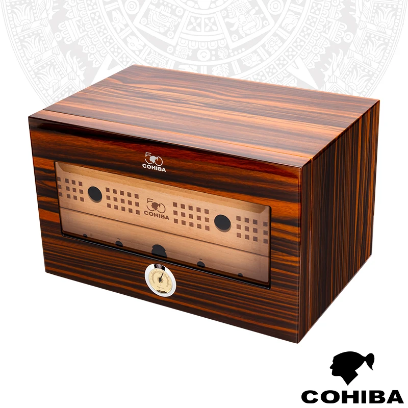 COHIBA Профессиональный коробка для сигар большие Ёмкость 3 этажная сигарный увлажнитель с сигарный увлажнитель и сигарный гигрометр новое поступление