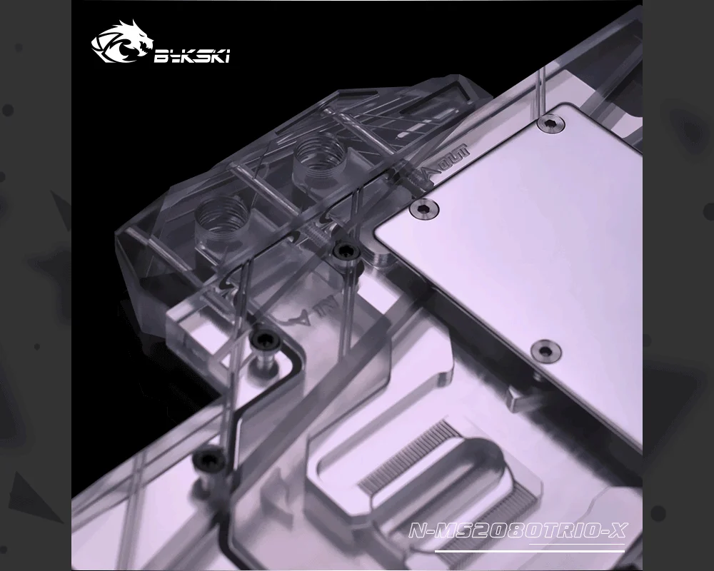 Bykski N-MS2080TRIO-X, полное покрытие видеокарты блок водяного охлаждения, для MSI RTX2080 Gaming X TRIO