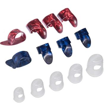 

Hot HG-Guitar Starter Kit Includes 8 Pieces Guitar Thumb and Finger Picks (Metal and Blue Celluloid), 5 Pieces Clear Guitar Fing