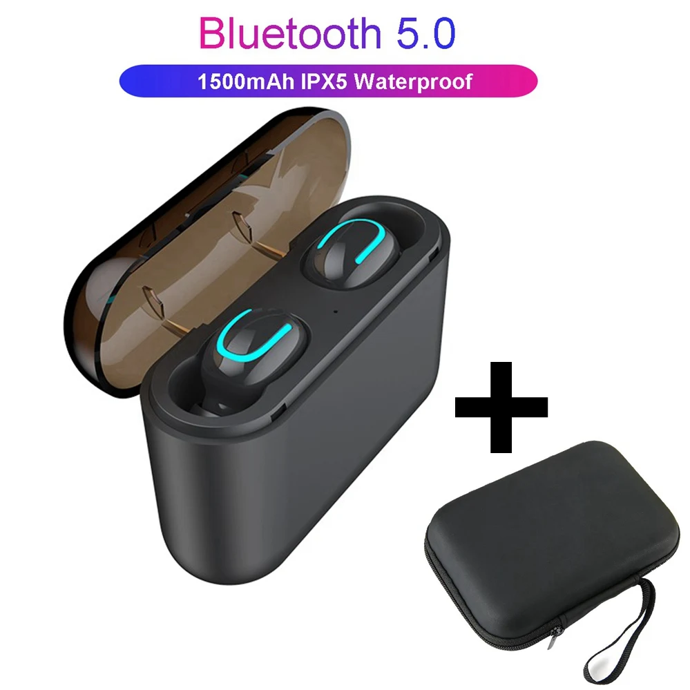 HBQ Q32 Ture беспроводные наушники Bluetooth 5,0 гарнитура с микрофоном Мини Bluetooth вкладыши беспроводные наушники PK i10 TWS - Цвет: Black And Bag