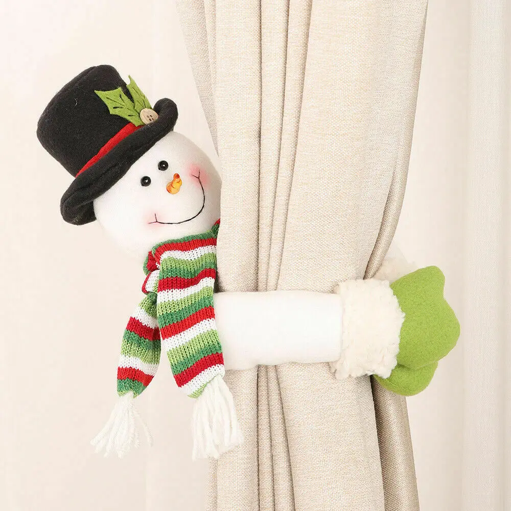 Snowman Креативный Рождественский занавес Завязки для снеговика Пряжка для штор держатели декоративное окно украшение Санта Клаус Рождество - Цвет: Snowman
