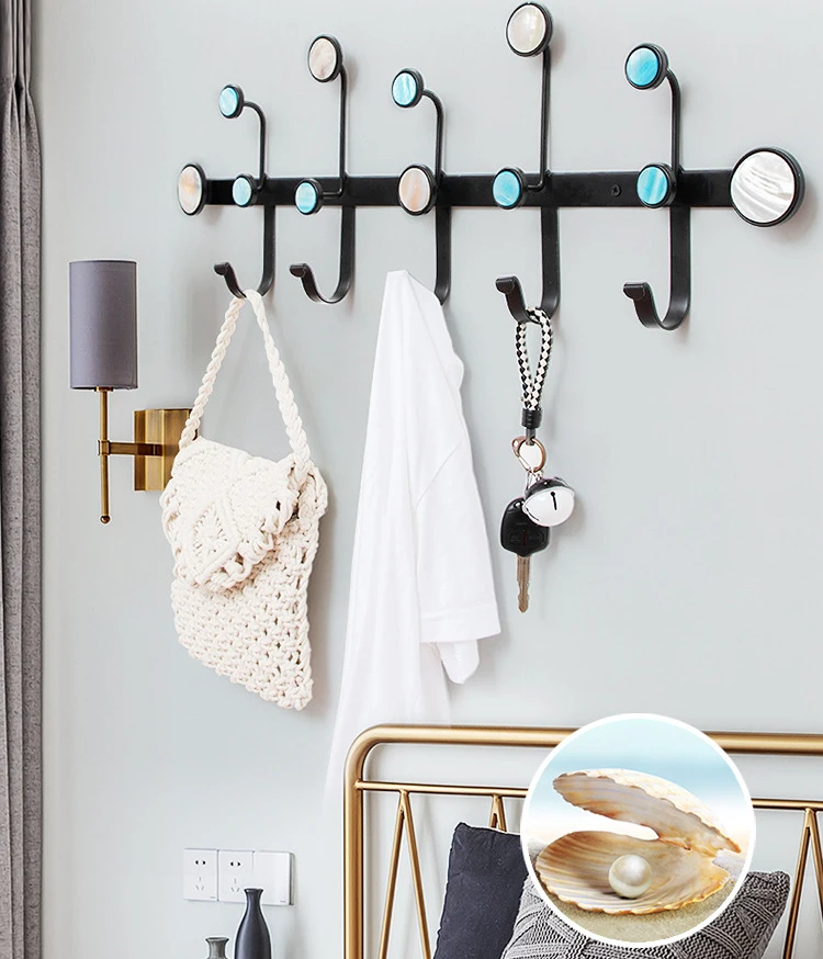 Creative Wrought Iron Wall Rack Coat Rack Home Living Room Kitchen Wall Wall Mount Wall Decorative Frame Wall Nordic Hook