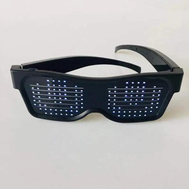 Волшебные Bluetooth светодиодный вечерние очки приложение управление светящиеся очки для EMD DJ электрические слоги очки для вечеринки - Цвет: White Light