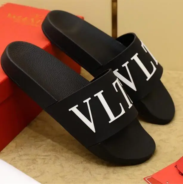 Designer Luxury Brand House Slippers Men Sandals Vlt Letter Flat Bottom  Slipper Rubber Slippers Women Summer Men Designer Shoes - Men's Slippers -  AliExpress