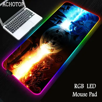 

Anime Naruto RGB Gaming Mouse Pad Gamer Computer Mousepad Backlit Mause Large Desk Keyboard LED Mice Mat