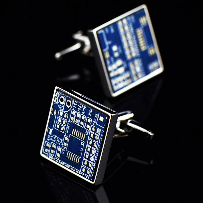 JHSL Brand Fashion Men's Jewelry Funny Men Shirt Cufflinks High Quality Wedding gift Dress Suit Accessories - Окраска металла: Blue
