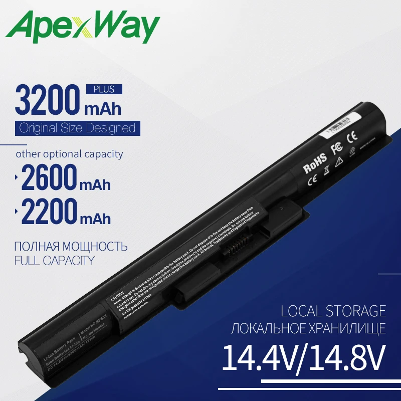 Дешево Apexway 4 ячейки Аккумулятор для ноутбука sony BPS35 VGP BPS35 VGP BPS35A для VAIO Fit 14E VAIO Fit 15E серии