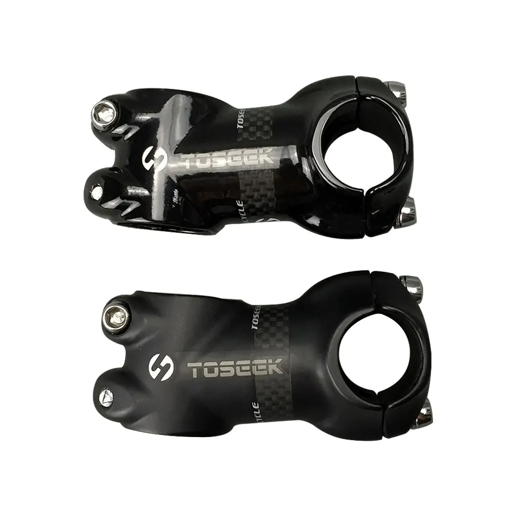 

TOSEEK 3K Carbon + Aluminum Bike Stem Matte Glossy Bicycle Stem 25.4 x 50/60/70/80mm Suitable For 1-1/8" 28.6mm Bike Forks