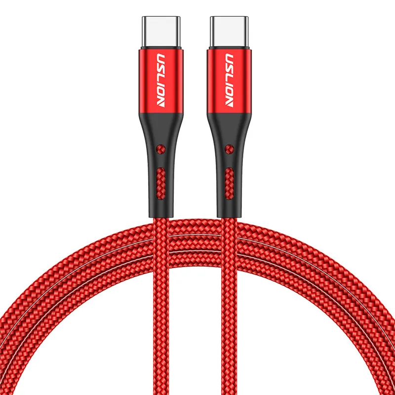 3 А двойной тип C быстрое зарядное устройство кабель для samsung huawei Mate30 Xiaomi телефон зарядное устройство кабель для ноутбука PD интерфейс кабель - Цвет: Red 2M