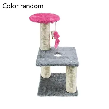 

Triangle Chassis Cat Climbing Frame Cat Scratching Post Plush Base Hairy Mouse Audible Bell Sisal String