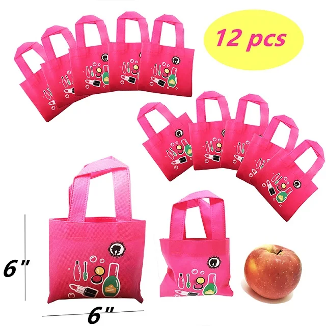 Pink Tote Bags 12 Вечерние спа для девочек, сувениры для спа, вечерние принадлежности для девочек, подарочные сумки-тоут, разделители для ног, наждачные доски, украшения для тела, заколки для волос, косы - Цвет: Pink Tote Bags 12
