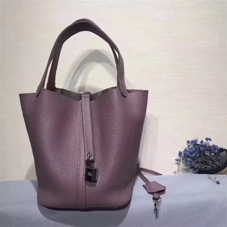 Leather Lady Cabbage Basket with Large Capacity