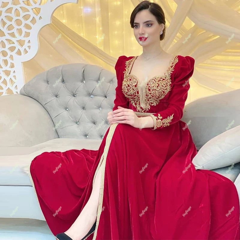 de Noche rojos, tunecino, escote Corazón, apliques, caftán marroquí árabe, graduado, madre, vestido Formal| Vestidos de graduación| - AliExpress