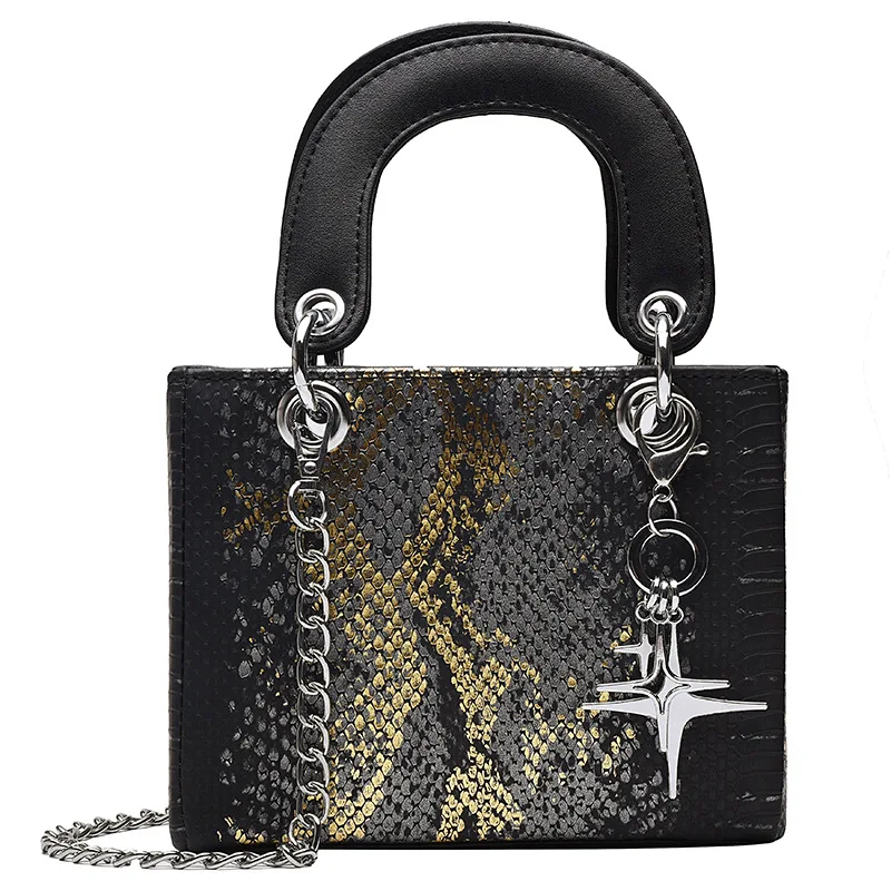 Змеиный чехол с принтом роскошные кожаные женские сумки через плечо сумка для женщин Женская поддельная дизайнерская ручная сумка подковы сумка